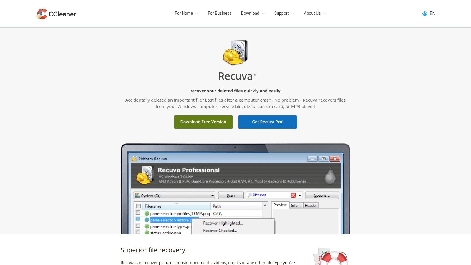 Recuva (Piriform/CCleaner)